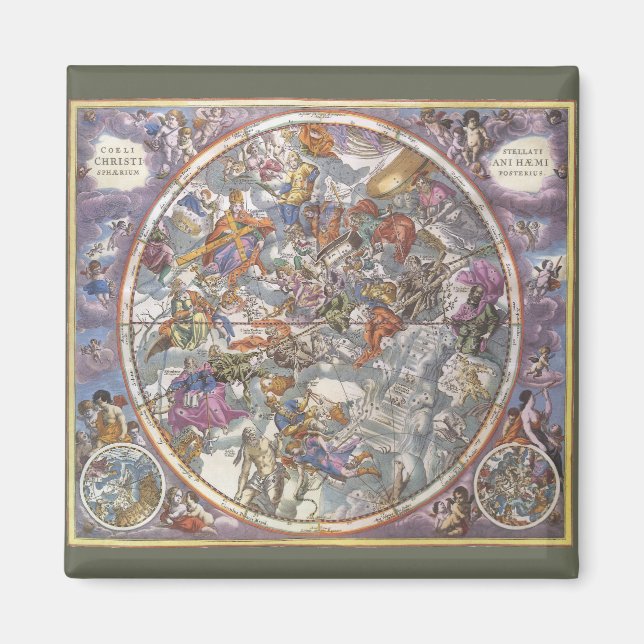 Vintage Astronomie, Karte Christlicher Sternbilder Magnet (Vorne)
