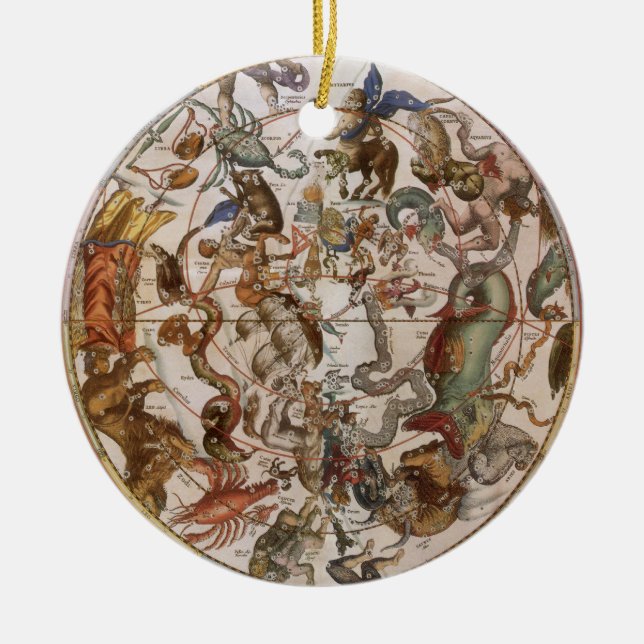 Vintage Astronomie, Konstellationen des südlichen  Keramik Ornament (Vorne)