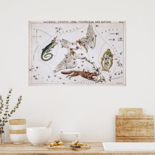 Vintage Astronomische Himmelskarte Poster