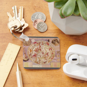 Vintage Astronomy, Celestial Map by Carel Allard Schlüsselanhänger