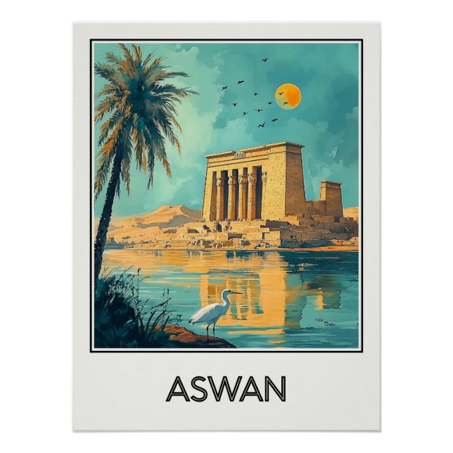 Vintage-Aswan-Plakat Poster (Vorderseite)