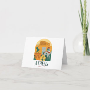 Vintage Athen Griechenland Parthenon Danke Karte