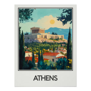 Vintage-Athen-Plakat Poster