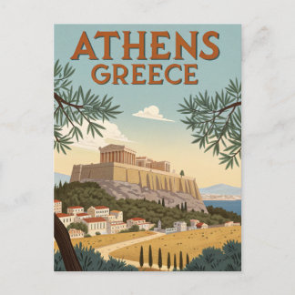 Vintage Athens Travel Postkarte