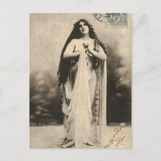 Vintage ätherische Goddess Postcard Postkarte (Vorderseite)