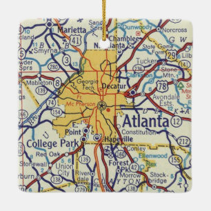 Vintage Atlanta-Karte Keramikornament