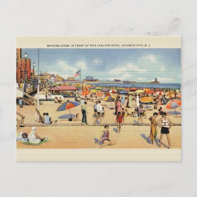 Vintage Atlantic City Ritz Carlton Post Card Postkarte (Vorderseite)