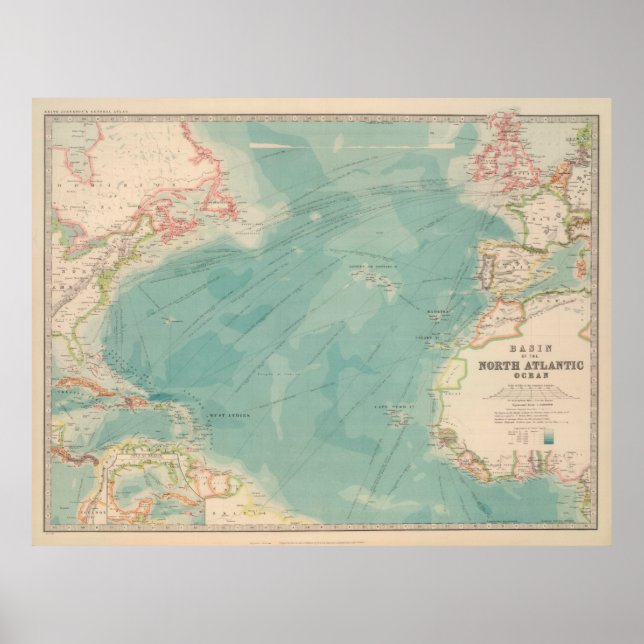 Vintage Atlantikreisen und Zeitpläne Poster (Vorne)