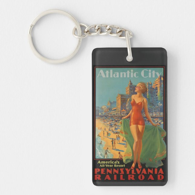 Vintage atlantische Stadt Schlüsselanhänger (Vorderseite)