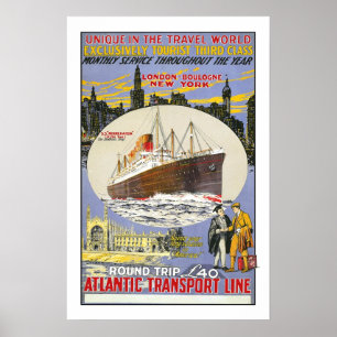 Vintage, Atlantische Verkehrslinie Poster