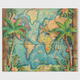 Vintage-Atlas-Geschenkpapier Geschenkpapier
