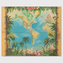 Vintage-Atlas-Geschenkpapier