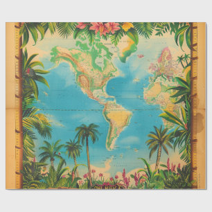 Vintage-Atlas-Geschenkpapier Geschenkpapier