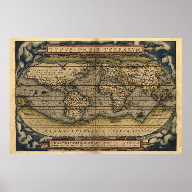 Vintage Atlas-Karte drucken Poster (Vorne)