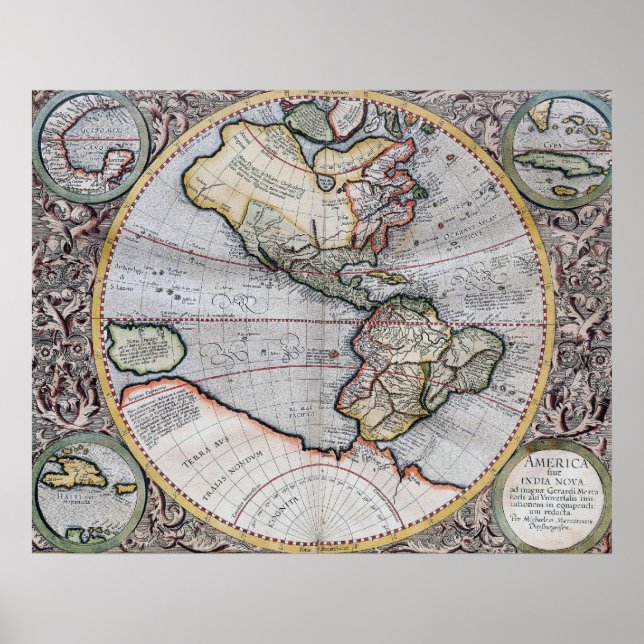 Vintage Atlas-Weltkarte Poster (Vorne)