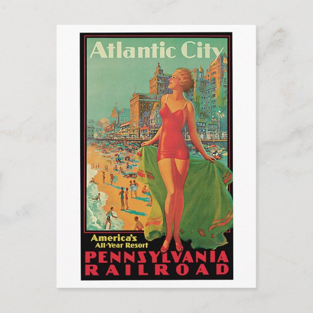 Vintage Attika City Travel Ad Postkarte (Vorderseite)
