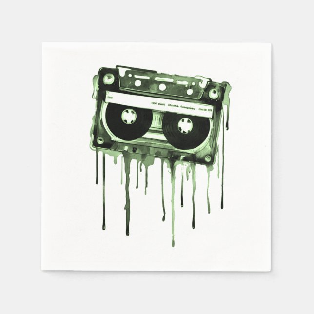 Vintage Audiokassette Serviette (Vorderseite)