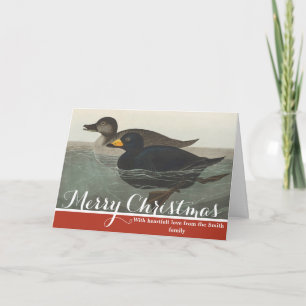 Vintage-Audubon-Amerikanische-Samtente-Enten-Vogel Feiertagskarte
