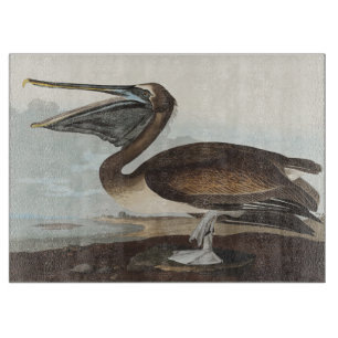 Vintage-Audubon-Braunpelikan-Küstenvogel-Kunst Schneidebrett