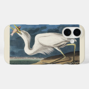 Vintage Audubon-Großer Weißer Reiher-Vogelkunst iPhone 16 Hülle