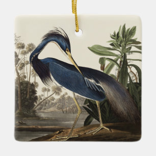 Vintage Audubon Louisiana Reiher Vogel Kunst Keramikornament