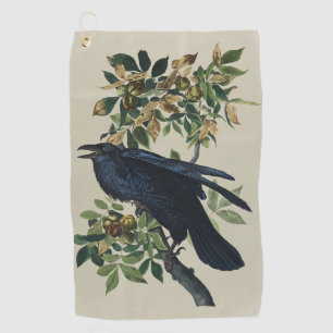 Vintage Audubon Rabe Vogel Natur Kunst Golfhandtuch
