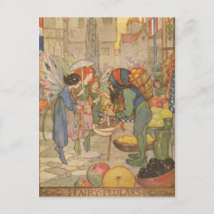 Vintage - Auf dem Feenmarkt, Postkarte