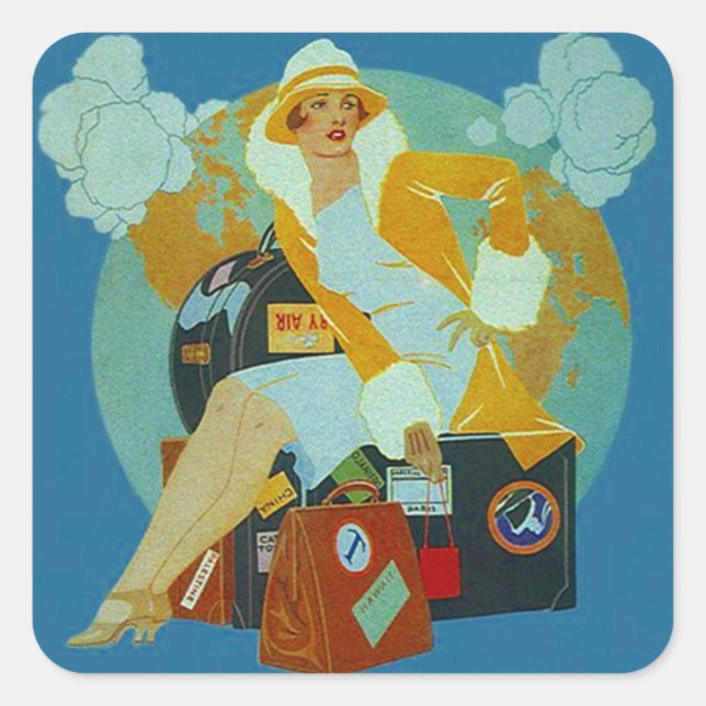 Vintage Aufkleber für Jet-Setter-Gepäckanhänger (Vorderseite)