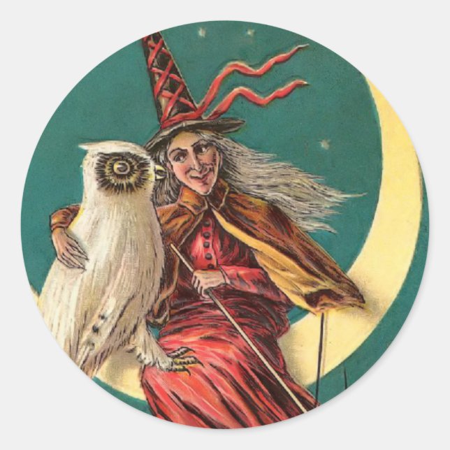Vintage Aufkleber für Rotzunge und Eule (Vorderseite)