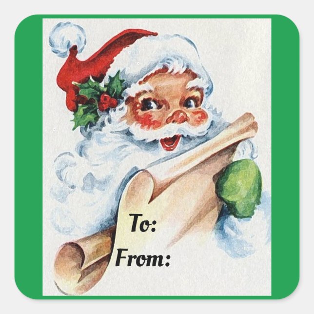 Vintage Aufkleber für Weihnachtsgeschenke (Vorderseite)