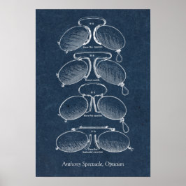 Vintage Augenbrille Augenarzt oder Optikerbüro Poster