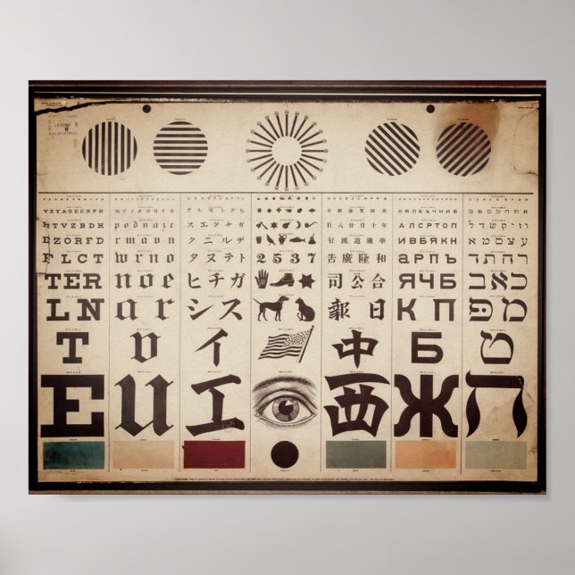 Vintage Augendiagrammillustration Poster (Vorne)