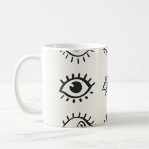 Vintage Augendoodles: trendige Skizzen Kaffeetasse