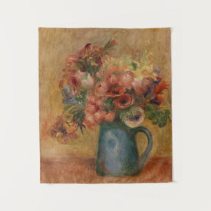 Vintage Auguste Renoir Gelbe Rosa Vase der Blume Wandteppich