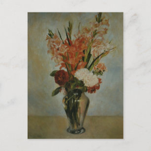 Vintage Auguste Renoir Rosa Rot Grüne Gladiolen Postkarte