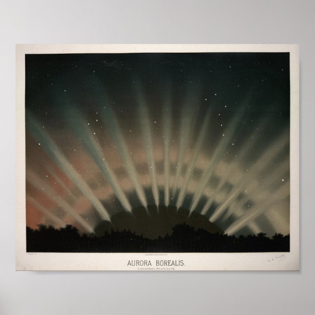 Vintage Aurora Borealis Illustration Poster (Vorne)