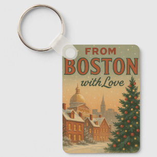Vintage aus Boston mit Liebe Weihnachten Schlüsselanhänger