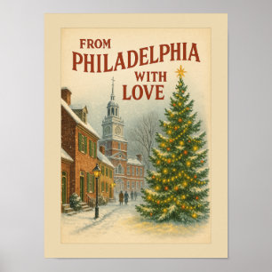 Vintage aus Philadelphia mit Liebe Weihnachten Poster