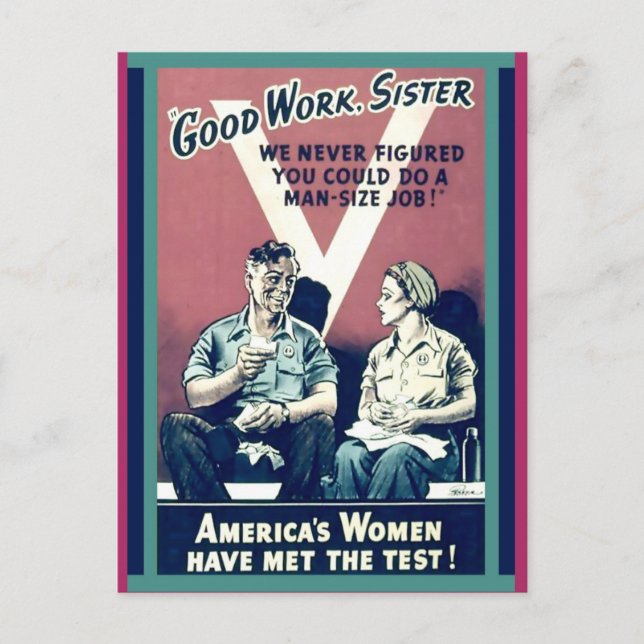 Vintage Ausgabe von "Gute Arbeit, Schwester": Mäch Postkarte (Vorderseite)