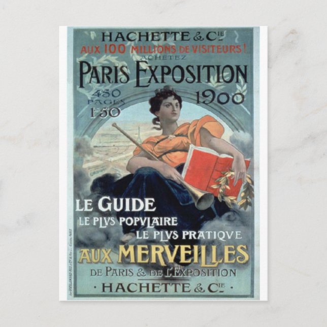 Vintage Ausstellung in Paris 1900 Postkarte (Vorderseite)