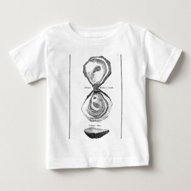 Vintage Austern-Tierdruck Baby T-shirt (Vorderseite)