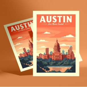 Vintage Austin Postkarte