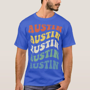 Vintage Austin Texas Hippie Retro Wellige Schrift T-Shirt