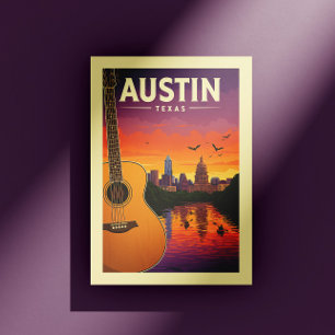 Vintage Austin Texas Postkarte