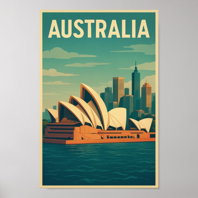Vintage Australia Sydney Opera House Poster (Vorne)