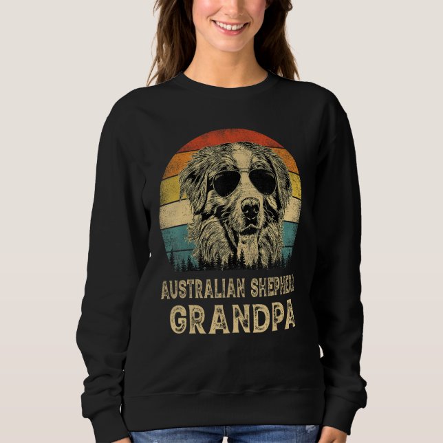Vintage Australian Shepherd Grandpa Dog  Father s  Sweatshirt (Vorderseite)
