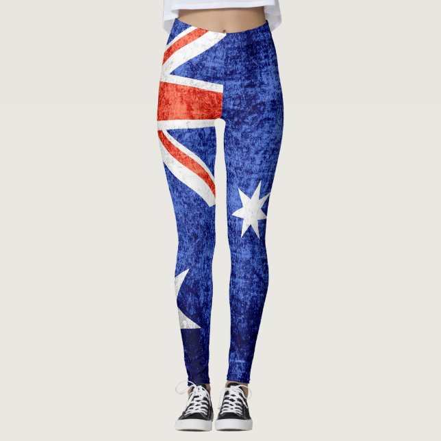 Vintage Australien-Flagge #2 Leggings (Vorderseite)