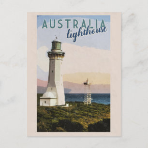 Vintage Australien Point Perpendicular Leuchtturm Postkarte