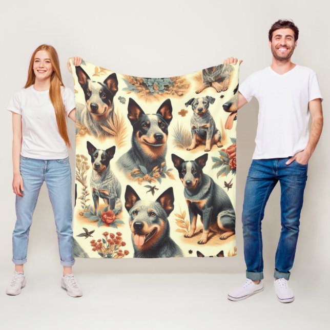 Vintage australische Rinder nahtlos Fleecedecke (Beispiel)