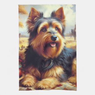 Vintage australische Terrier-Malerei Geschirrtuch